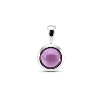 Pendentif Argent 925 Améthyste Cabochon 7mm