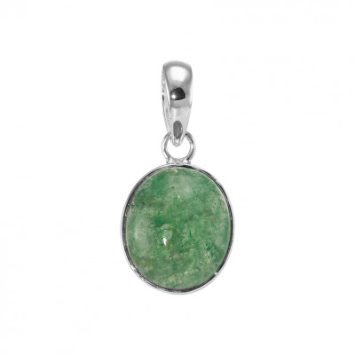Pendentif Argent 925 Aventurine Cabochon Ovale 14x12mm