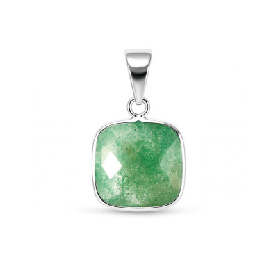 Pendentif Argent 925 Aventurine Coussin 10x10mm