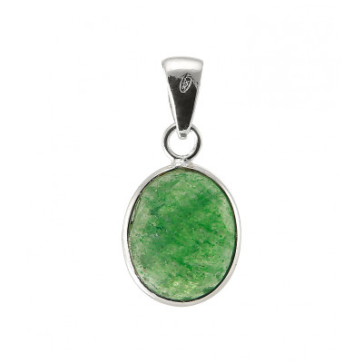 Pendentif Argent 925  Aventurine Ovale facettée 11x9mm