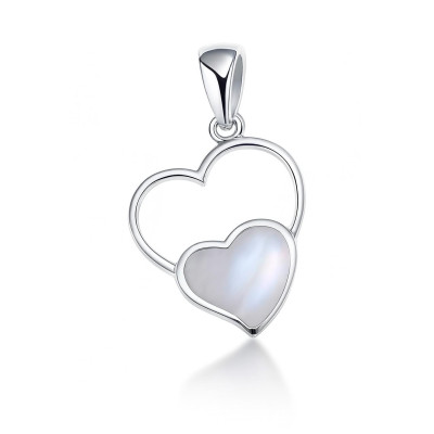 Pendentif Argent 925 Coeur Nacre blanche