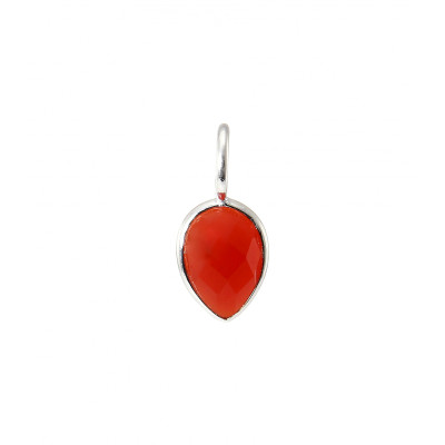 Pendentif Argent 925 Cornaline Poire facettée 9x7mm