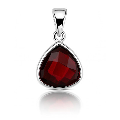 Pendentif Argent 925 Grenat Triangulaire 10x10mm