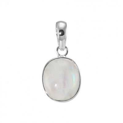 Pendentif Argent 925 Labradorite Cabochon Ovale 14x12mm