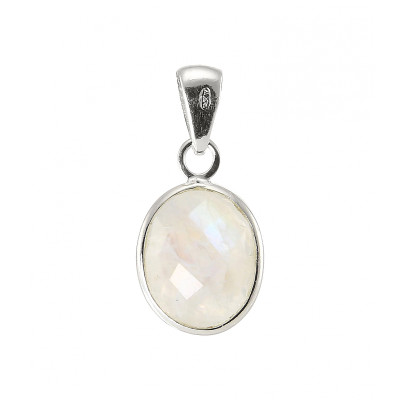 Pendentif Argent 925  Labradorite Ovale facettée 11x9mm