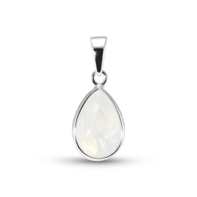 Pendentif Argent 925 Labradorite Poire 12x8mm Cabochon