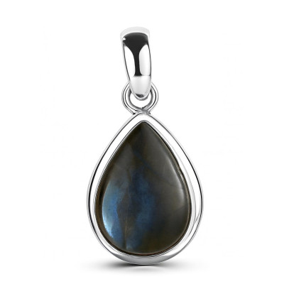 Pendentif Argent 925 Labradorite poire 18x13mm