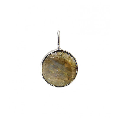 Pendentif Argent 925  Labradorite Ronde facettée 8mm