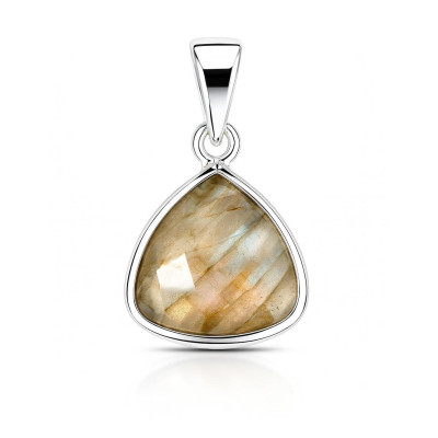 Pendentif Argent 925 Labradorite Triangulaire 10x10mm
