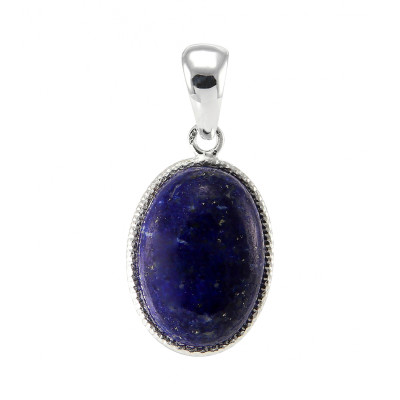 Pendentif Argent 925  Lapis lazuli Ovale   19x13mm