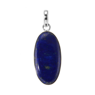 Pendentif Argent 925 Lapis Lazuli Ovale 30x16mm