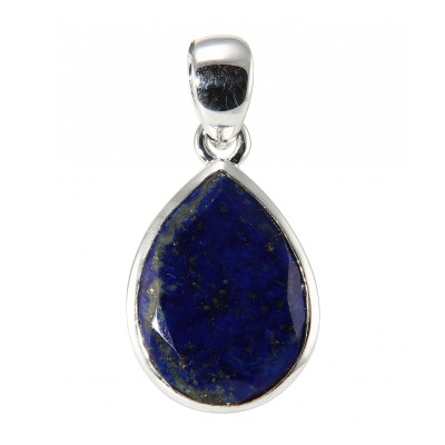 Pendentif Argent 925  Lapis lazuli Poire facetté 18x13mm