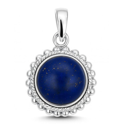 Pendentif Argent 925 Lapis Lazuli Rond 12mm