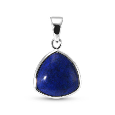 Pendentif Argent 925 Lapis Lazuli Triangulaire 10x10mm Cabochon