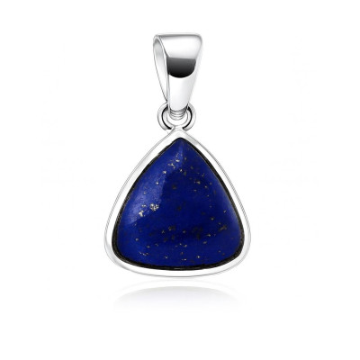 Pendentif Argent 925 Lapis Triangulaire 10x10mm