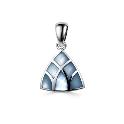 Pendentif Argent 925 Nacre Bleue
