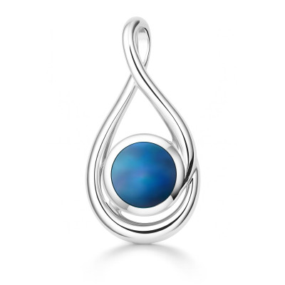 Pendentif Argent 925 Nacre Bleue