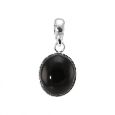 Pendentif Argent 925 Onyx Cabochon Ovale 14x12mm