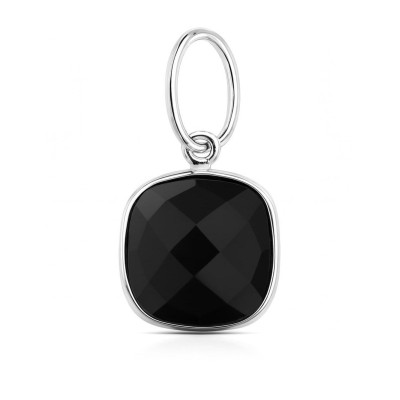 Pendentif Argent 925 Onyx Coussin 10x10mm