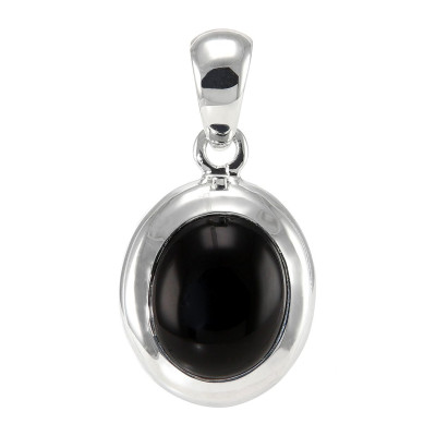 Pendentif Argent 925 Onyx Ovale 12x10mm