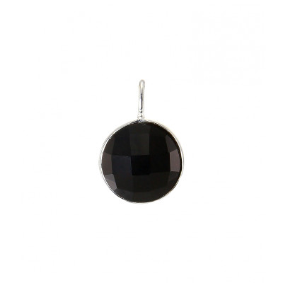 Pendentif Argent 925  Onyx Rond facetté 8mm