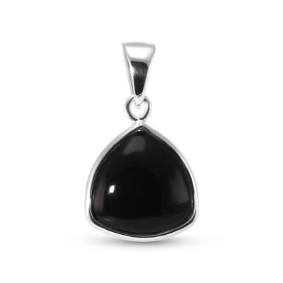 Pendentif Argent 925 Onyx Triangulaire 10x10mm Cabochon