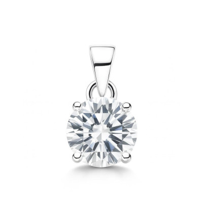 Pendentif Argent 925 Oxyde de Zirconium Rond 8mm