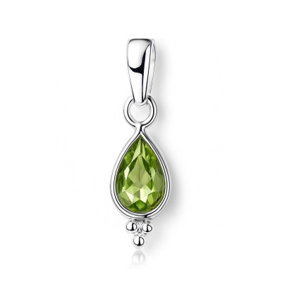 Pendentif Argent 925 Péridot Poire 7x5mm
