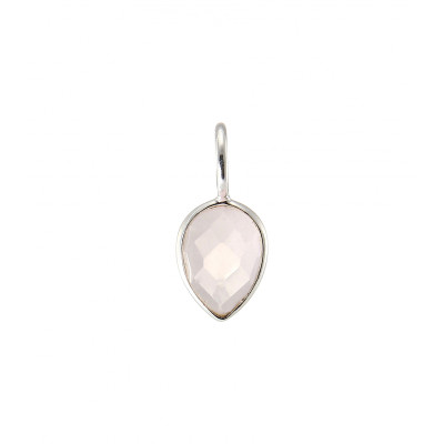 Pendentif Argent 925  Quartz rose Poire facetté 9x7mm