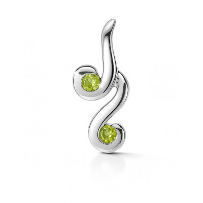 Pendentif Argent 925 Rhodié et 2 Péridots