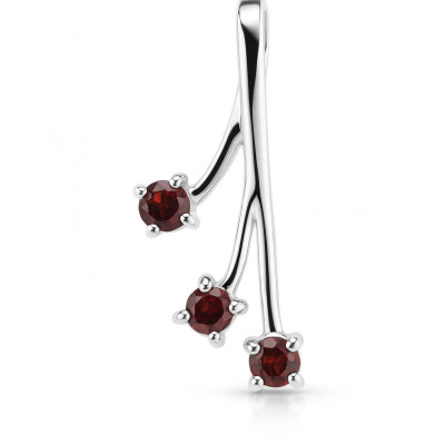 Pendentif Argent 925 Rhodié et 3 Grenats