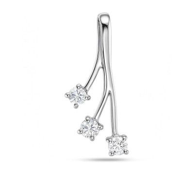 Pendentif Argent 925 Rhodié et 3 Oxydes de zirconium