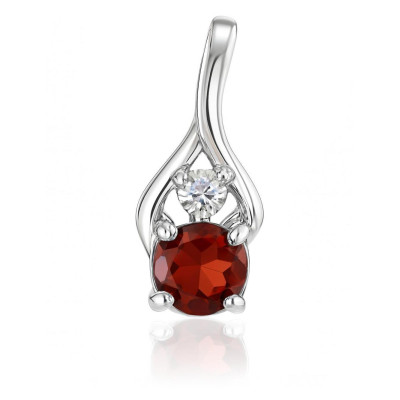 Pendentif Argent 925 Rhodié Grenat et Oxyde