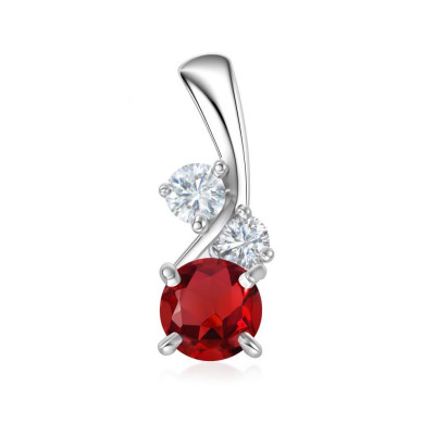 Pendentif Argent 925 Rhodié Grenat et Oxydes