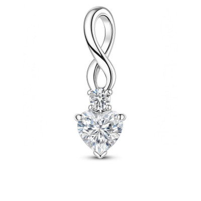 Pendentif Argent 925 Rhodié Oxyde de zirconium Coeur