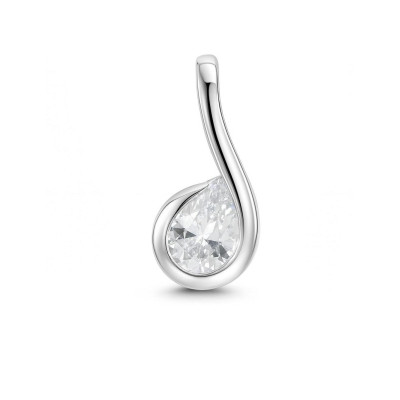 Pendentif Argent 925 Rhodié Oxyde de zirconium poire 7x5mm
