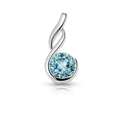 Pendentif Argent 925 Topaze Bleue Traitée