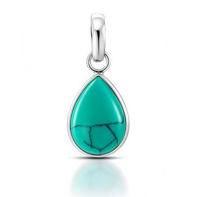 Pendentif Argent 925 Turquoise reconstituée  Poire 14x10mm