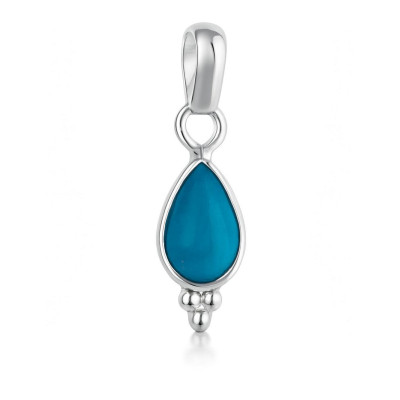 Pendentif Argent 925 Turquoise reconstituée   Poire 7x5mm
