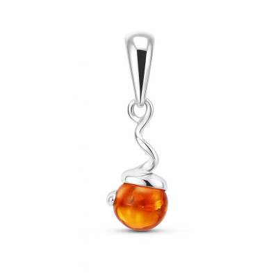 Pendentif Argent Ambre Boule