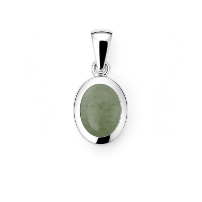 Pendentif Argent Aventurine Ovale 9x7mm