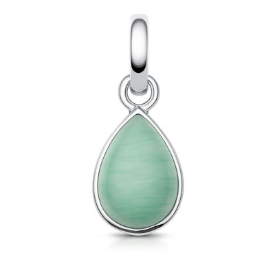 Pendentif Argent Aventurine Poire 14x10mm