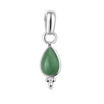 Pendentif Argent Aventurine Poire 7x5mm