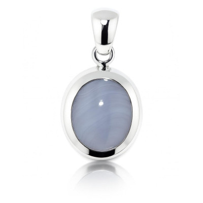 Pendentif Argent Calcédoine Ovale 12x10mm