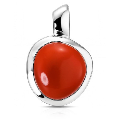 Pendentif Argent  Cornaline Cabochon 17x14mm
