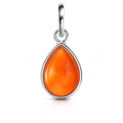 Pendentif Argent  Cornaline Poire 14x10mm