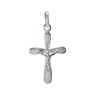 Pendentif argent croix et Christ 18x34mm