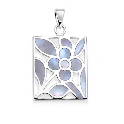 Pendentif Argent Fleur Nacre
