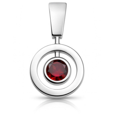 Pendentif Argent  Grenat 6mm