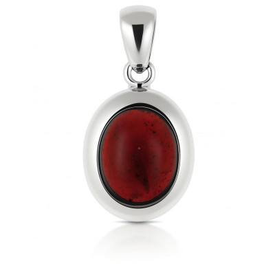 Pendentif Argent Grenat  Cabochon Ovale 12x10mm